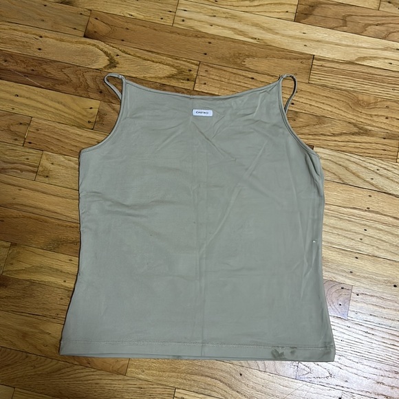 beige spaghetti strap tank top - Picture 2 of 3